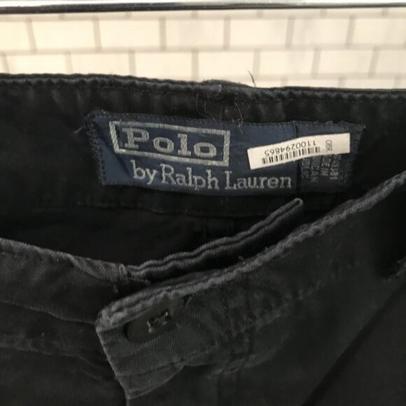 Polo Ralph Lauren Pants Mens 38 Black Cargo Utility Inseam 32 Button Pockets - Picture 2 of 11